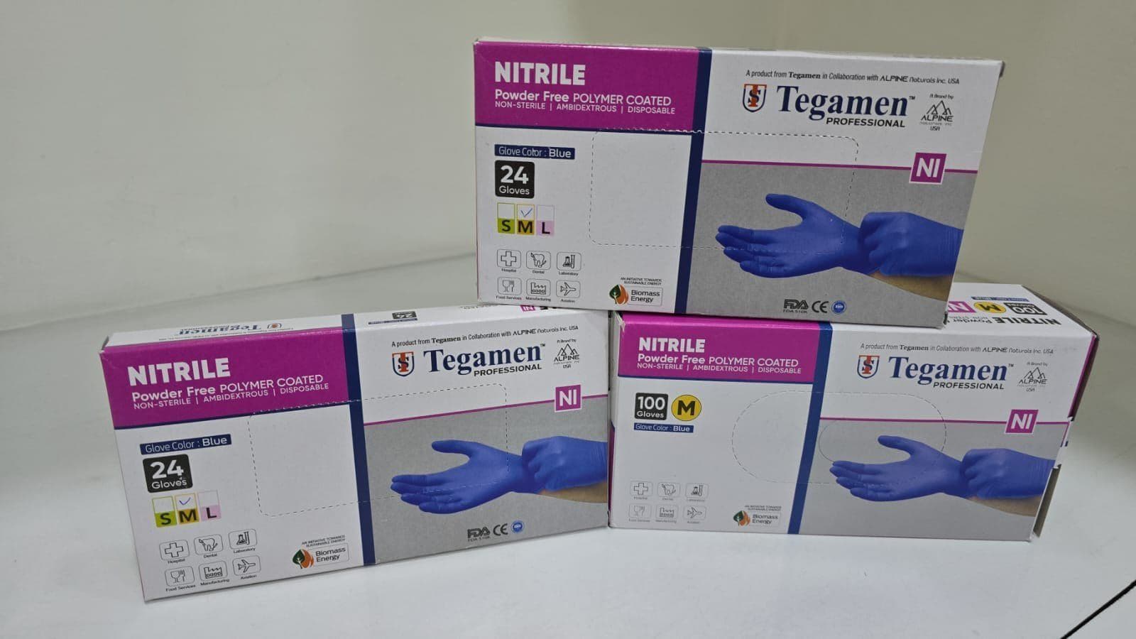 Tegamen Nitrile Powder Free Blue Gloves